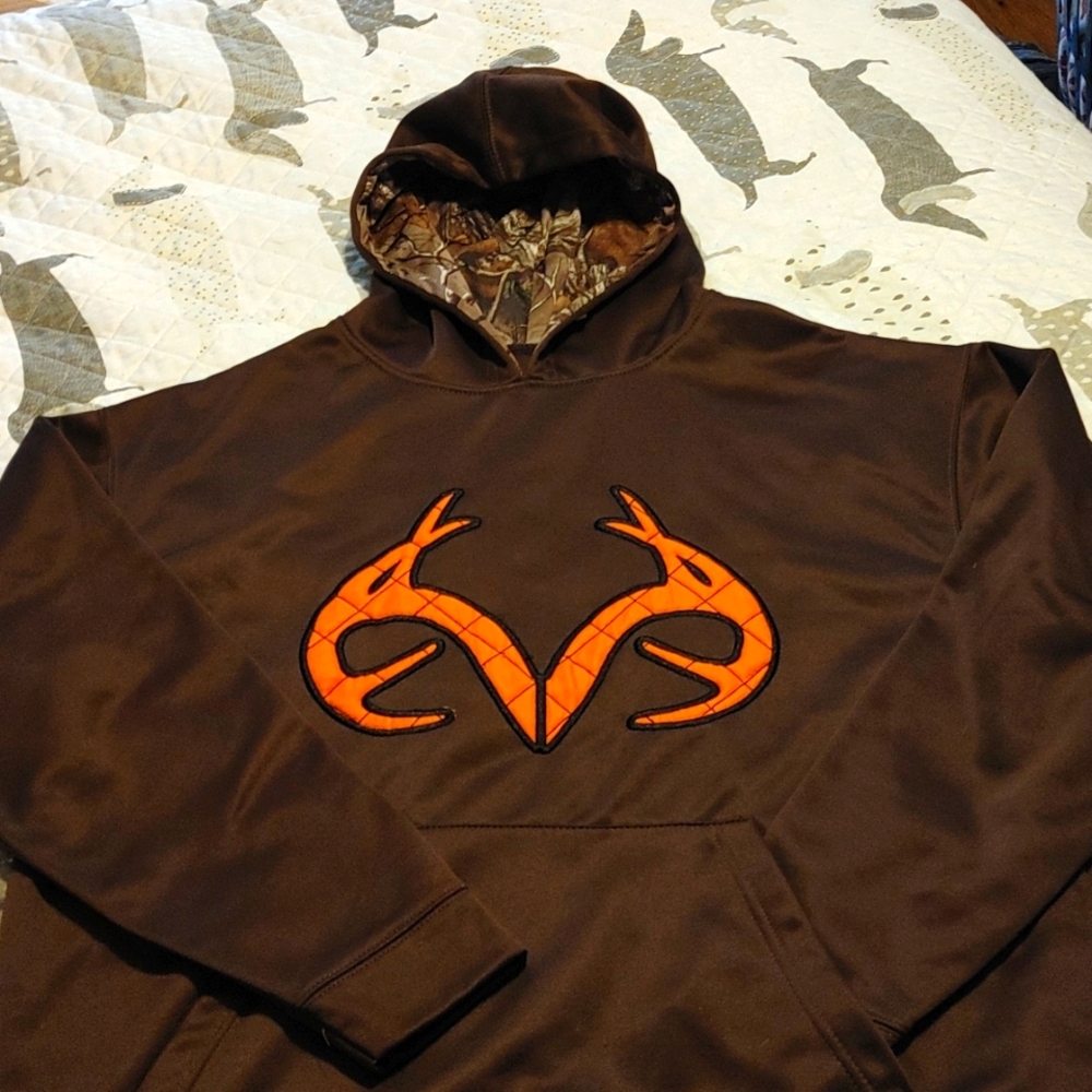 REALTREE Hoodie brown with orange sz. L